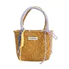 Bolsa de Vacaciones en la Playa para Mujer, Bolso de Mano Tipo Cesta Nuevo y de Moda Primavera 2026, Elegante Bolso de Paja Tejido a Mano