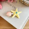 Pinza para el Cabello de Concha de Estrella de Mar de Colores Dopamina Súper Hada Verano Nuevo Estilo Pinza Lateral Pinza para el Flequillo Accesorio para el Cabello Estilo Vacaciones en la Playa