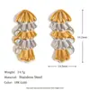 Temperamento Europeo y Americano Diseño de Nicho Pendientes de Oro Acero Inoxidable Chapado en Oro de 18K Doble Color Boca Pendientes de Árbol de Navidad para Mujer