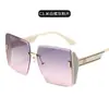Llegada Nueva 2022 Gafas de Sol Sin Marco Borde Cortado Anti-UV para Mujer Tendencia Celebridad de Internet TikTok Ins Mismo Estilo Gafas de Sol