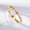 Pulseira Quadrada de Zircônia Exportação Transfronteiriça Aço Titânio Galvanizado Ouro 18K Pulseira Moda Roupa de Trabalho Joia de Mão de Alta Qualidade