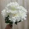 Flores artificiais de hibisco e peônia com 9 cabeças para decoração de sala de estar, quarto de noiva e decoração de casamento, arranjo de chão para decoração de casa
