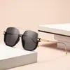 Estilo Nuevo Lisos Doble Puente Marco Grande Anti Luz Azul Gafas Retro Gafas de Sol Marco Grande Celebridad de Internet Gafas de Sol para Fotografía Callejera Venta al por Mayor