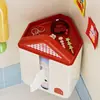 Caja de pañuelos de dibujos animados para montar en la pared para baño y cocina, estante de almacenamiento sin taladro, uso doméstico, creativa, de alta gama, linda caja de pañuelos