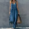Conjunto casual de verano europeo y americano: vestido suelto de mezclilla con tirantes, sin mangas, cuello en V, con corbata, ropa de mujer transfronteriza para Amazon