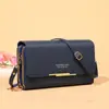 Bolsa para Teléfono Móvil para Mujer Billetera Doble Capa Bolso de Hombro Pequeño Estilo Coreano Bolso de Hombro Cruzado de Gran Capacidad Bolso de Mano Versátil para Mujer