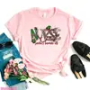 Camiseta Divertida para Mujer con Estampado de Letras de Enfermera Leopardo ECG Heal Lov