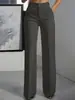 Pantalones de traje casual de pierna recta adelgazantes de cintura alta para mujer de talla grande, nuevos, de estilo europeo y americano, transfronterizos, simples, para 2026