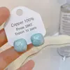 Banho de Ouro Real, Coleção Série Azul Moda Coreana e Japonesa, Brincos de Esmalte com Efeito Gotejante para Mulheres, Novos Brincos e Acessórios de Luxo Leve Nicho
