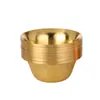 Cuenco de suministro de agua de cobre estilo Tíbet, taza de agua tallada a mano, siete tazas, cuenco de agua de fondo plano, decoración del hogar, un juego de 7