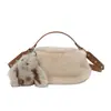 Bolsa de mão requintada e fofa, bolsa peluda feminina, novo estilo outono/inverno 2026, bolsa de ombro fashion, bolsa transversal moderna