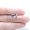 Europa e Estados Unidos novos brincos de diamante 4mm quatro garras redondos cor Zircônia de Cristal pino de orelha pequeno fresco brincos cor de doce