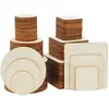 Piezas Redondas de Madera Hechas a Mano para Manualidades, Piezas Cuadradas de Madera, Tableros de Madera, Pirografía, Contrachapado de Álamo, Madera Redonda Delgada para Decoración Hecha a Mano