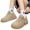 Tênis Branco de Sola Grossa para Mulheres 2025 Primavera Novo Versátil de Sola Macia Tênis Esportivo Plataforma Couro Macio Sapatos Casuais Sapatos Pão