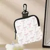 Cartera para Monedas con Estampado de Lazo, Bolso de Almacenamiento Impermeable de Cuero Artificial, Estuche Multifuncional Mini para Auriculares
