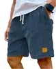 2025 Europeu e Americano Transfronteiriço Amazon Novos Shorts Casuais Masculinos Retro de Veludo Cotelê com Logo Bordado e Cadarço