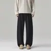 Novas Calças de Moletom Outono/Inverno 2026 Streetwear Americano Listradas Masculinas Largas Retas Perna Larga Cordão Versátil Calças Esportivas