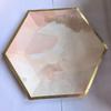 Europa y Estados Unidos nuevo plato de papel hexagonal color bronceado sub-sexo suministros para fiesta de cumpleaños plato de papel mármol