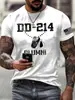 Camiseta de Verão de Manga Curta Casual Fitness Muscular Esportes Nova Camiseta com Estampa de Veterano DD-214