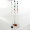 Joyería transfronteriza gema natural Cristal péndulo espiritual en forma de giroscopio cuentas de 18 mm 7 colores piedra energética colgante de péndulo