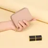 Comercio exterior transfronterizo superventas monedero de mujer con doble cremallera tarjetero tipo acordeón gran capacidad color macarrón textura de lichi