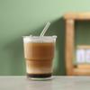Copo de Suco Bebida Fria Café de Alto Valor de Cor Estilo Ins com Tampa Canudo Copo de Vidro Listrado Vertical Copo para Bebida Grande Capacidade Copo de Água
