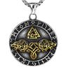 Venta al por mayor de joyas europeas y americanas, colgante de acero de titanio, collar de acero inoxidable para hombres, logotipo de triángulo vikingo retro que no se desvanece