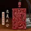 Pingente Guan Gong Areia Dourada Púrpura Cinábrio, o Deus da Riqueza Pingente Guan Yu para Homens, Pingente para o Ano do Boi