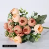 15 Flores de Camelia y Peonía, Ramo Pequeño de Flores de Peonía Estilo Coreano, Flores de Decoración para el Hogar Estilo Pastoral, Arreglo Floral para Escenario