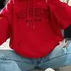[Orientación Otoño e Invierno] Estampado de Letras, Sudadera de Terciopelo con Capucha Casual de Manga Larga para Mujer de Otoño e Invierno