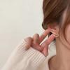 Aretes de aro de ciruela coreanos ins Aguja de plata S925 para mujer Estilo frío Simple Celebridad de internet De alta gama Versátil