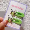 HD7416A02 Lindo Panda Estilo Coreano Pinza para el Cabello Pinza para Flequillo Lateral Pasador de Ocho Vías Pin BB Pasador Accesorio para el Cabello para Mujeres