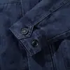 Jaqueta de lona lavada com aspecto desgastado e gola alta para homens, jaqueta de trabalho desconstruída patchwork punk moderna de corte solto com gola alta para primavera e outono