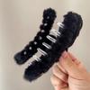 Otoño e Invierno Peluche de Gato Negro Pinza para el Cabello Otoño e Invierno Lindo para Mujer Grande Disco Trasero Clip de Tiburón para el Cabello Accesorios para el Cabello de Alta Gama