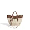 2026 Nuevo Bolso de Hombro de Cesta de Alta Gama para Viajes Diarios, Bolso Grande de Capacidad para Debajo del Brazo, Bolso de Mano de Lino y Piel de Flor