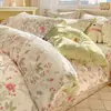 Juego de Ropa de Cama de Algodón Puro de Cuatro Piezas Todo Algodón Nuevo Estilo 2026 Sábana Estudiante Funda de Edredón Faldón de Cama Juego de Tres Piezas Ropa de Cama Infantil
