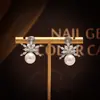 Pendientes de Perla Copo de Nieve con Atmósfera de Nicho, Lujo Accesible, Exquisitos Elegantes, Simples y Versátiles, Pendientes de Diseño de Nicho de Gama Alta