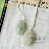 Jade Dorado Natural de Xinjiang Tianshan Verde Hebilla de Seguridad Colgante de Jade con Cuerda Colgante con Jade Colgante de Jade Suministro en Vivo