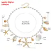 Cadena de Cintura Europea y Americana Transfronteriza con Colgante de Estrella de Mar de Perla Artificial y Concha, Cadena Corporal de Caracola Estilo Ins Inspirada en el Océano para Mujeres