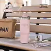 Copo Térmico Portátil de Mão para Duas Bebidas, Floral 3D, para Carro, Armazenamento Frio, Portátil, para Exterior, Vácuo, Copo de Presente
