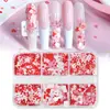 Paquete de 6 Lentejuelas para Uñas con Diseño de Corazón y Mariposa Graduado Día de San Valentín Rojo Mixto Pegatinas de Brillo Satinado Accesorios para Uñas