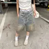 Pantalones de Verano 2024 Nuevo Estilo Bolsillo Doble con Solapa Jeans de Seis Puntos para Hombres y Mujeres Retro Americano Casual Pantalones Cortos Estilo Pareja Tendencia