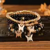 Pulsera de Moda con Colgante de Mariposa para Mujer, Elástica Multicolor de Múltiples Capas Set de 4 Piezas Pulsera al por Mayor, Fuente de Venta Caliente de Aliexpress