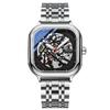 Explosões do TikTok Quadrado High-end Novo Autêntico Automático Mecânico Relógio Luminoso Oco Mecânico Masculino Relógio Masculino