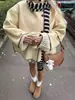 Elegante Estilo Europeu e Americano Feminino Versátil Moda de Inverno Gola Alta Acabamento Bordado Manga Longa Casaco de Lã para Comércio Exterior Transfronteiriço
