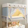 Cortina de Cama para Estudiante Tejida de Alta Densidad con Diseño Floral Mosquitero Desmontable Lavable Estilo Sábana Litera Superior Litera Inferior Anti-Mosquitos Transpirable