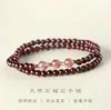 Pulsera de Granate de Cristal Natural Rojo para Mujer, Pulsera de Ágata Roja del Sur y Cristal de Fresa, Regalo para Mejor Amiga
