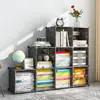 Armario de Almacenamiento Debajo de las Escaleras, Estantería con Puertas, a Prueba de Polvo, Armario de Almacenamiento de Hierro en Rejilla Combinable Libremente, Estantería Simple