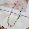 Nuevo collar de cristal de estrellas de cinco puntas de color vintage de Corea del Sur hecho a mano con cuentas lindo dulce collar cadena para el cuello de primavera y verano