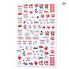 Nuevas pegatinas de uñas transfronterizas ins mariposa colorida rosa roja amor patrón de letras inglesas pegatinas de uñas de moda